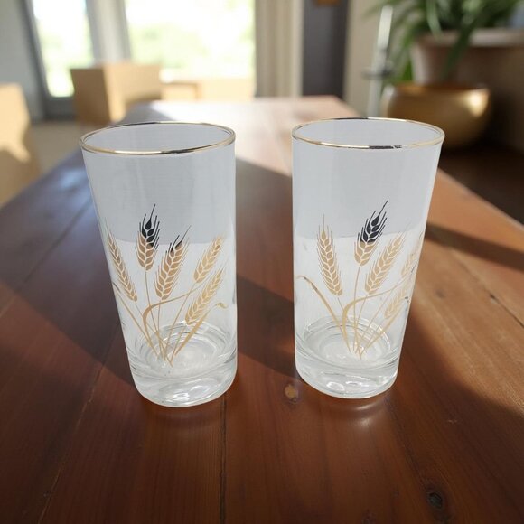 Vintage Homer Laughlin Wheat Pattern Drink Glass Set - Picture 4 of 10